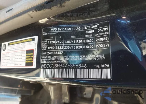 2010 Mercedes-Benz Glk 350 4Matic из США, поврежденный, VIN WDCGG8HB4AF356846